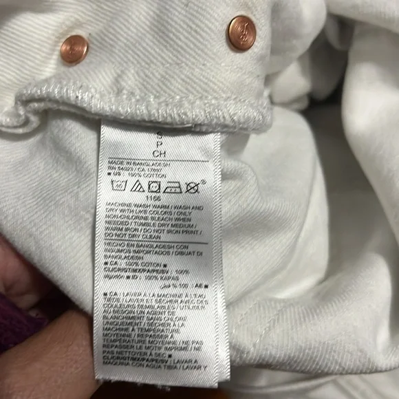 Old Navy White Overalls Size S Cuffed Hem Country Western Coastal Cowgirl Casual - Picture 12 of 12